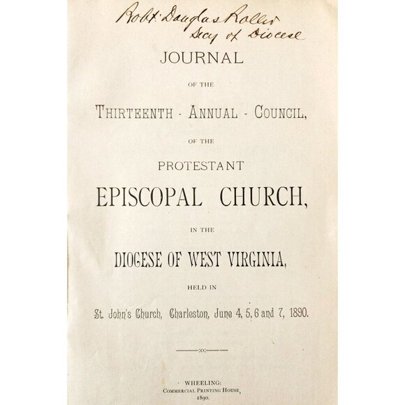 1890 Diocese West Virginia 13th Council St John's Church Journal Victorian E96 - Picture 4 of 6